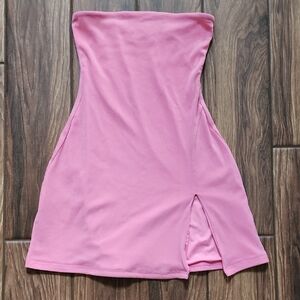 Meshki Pink Strapless Bodycon Mini Dress